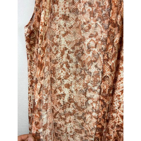Woman's G By Giuliana Sleeveless Snake Prink Hacci Knit Duster Size Small Boho - Picture 4 of 9